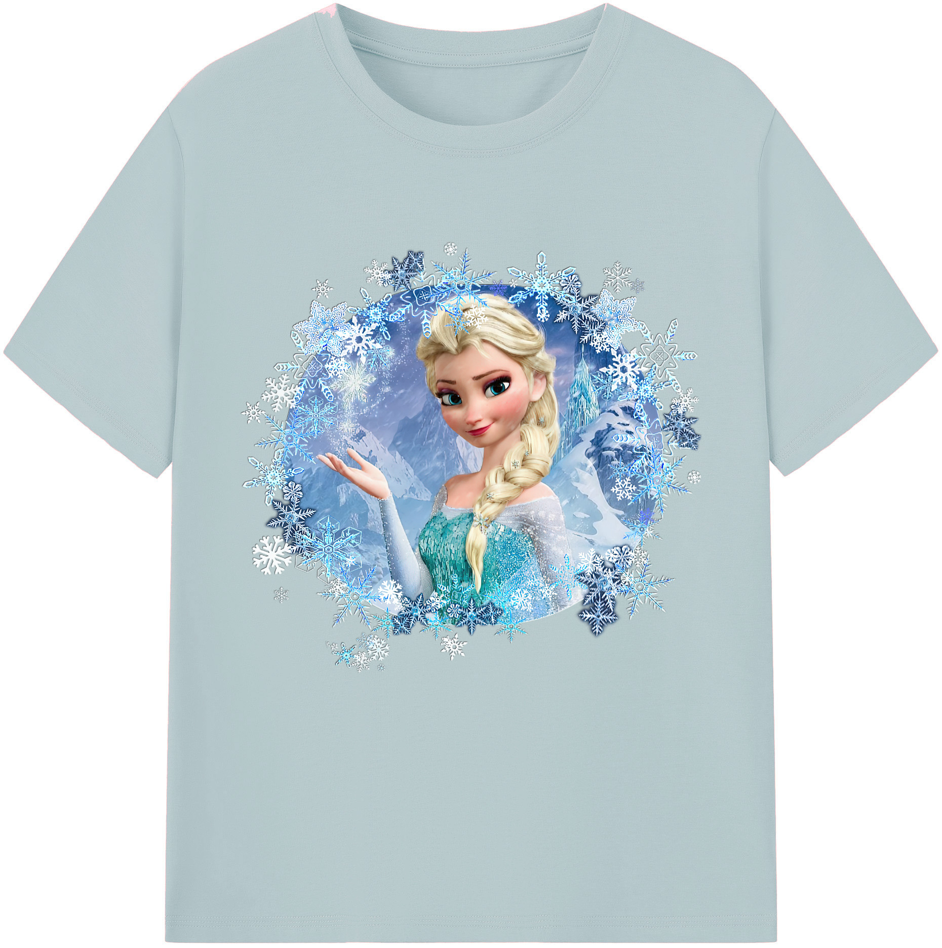 （画像用） アナと雪の女王 アンナ エルサ Frozen Anna Elsa 綿100％半袖Tシャツ（フロントプリント）